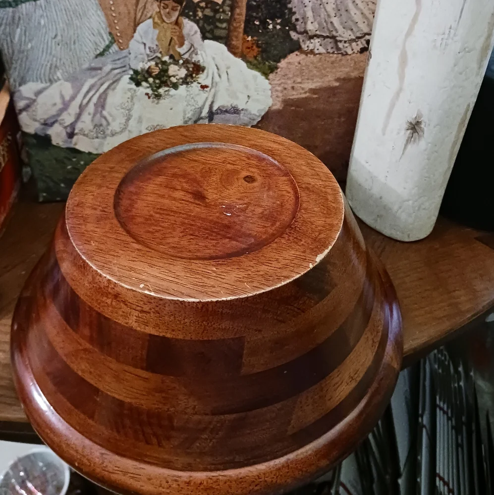 π₯ Vintage Wood Serving Bowl, Acacia Wood, 12" x 5",A Nice Bowl.π₯£π₯£ - Picture 2 of 10